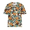 thumbnail image 4 of Fiudx Camisas para Mujer Camiseta de Manga Corta con Cuello Redondo y Estampado Informal para Mujer, 4 of 4