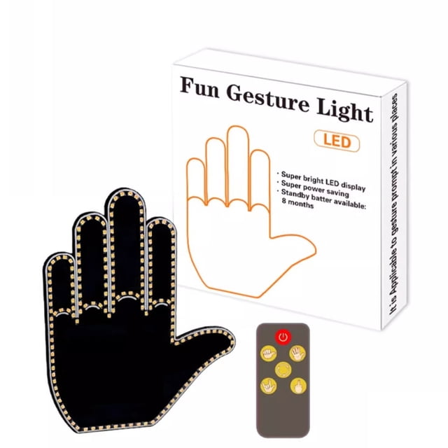 Car mounted LED fun expression light smiling face light rear window multifunctional warning gesture light handheld gesture light