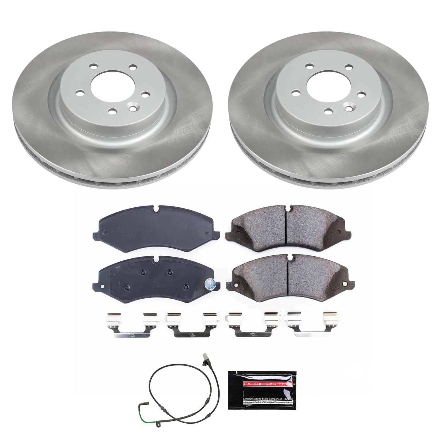 PowerStop Front Semi-Coated Rotor and Low-Dust Ceramic Brake Pad Kit SC7683