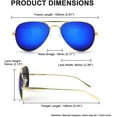 thumbnail image 2 of FEISEDY Polarized Aviator Sunglasses for Men Women Mirrored Lenses Metal Classic B2610, 2 of 14