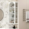 thumbnail image 3 of Corner Storage Cabinet,Glass Door Wall Mounted Corner Cabinet with Featuring Four-tier Storage for Bathroom,Kitchen,White, 3 of 7