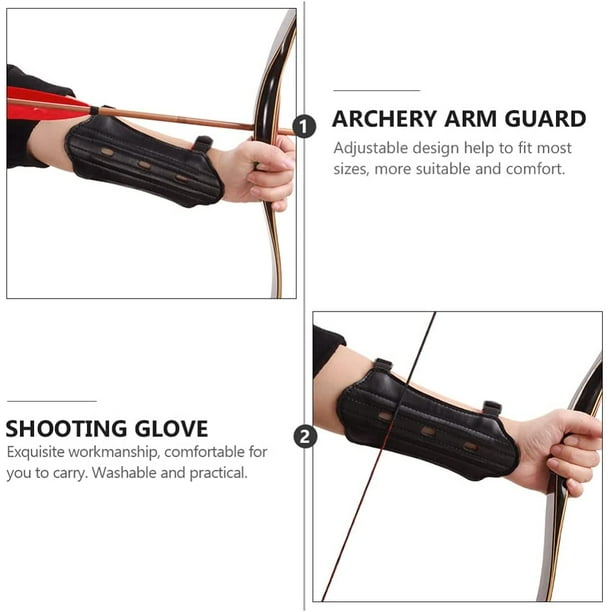 Protège-bras de tir à l'arc Fortunenine protège-avant-bras en cuir enfants  garde-bras d'arc garde pour Archer accessoire 1 paire 