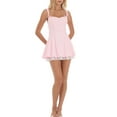 thumbnail image 1 of SUNSIOM Robe Corset Mini pour Femmes Mode Sans Manches Nœud Papillon Bretelles Patineuse Robes Courtes Fluides, 1 of 6