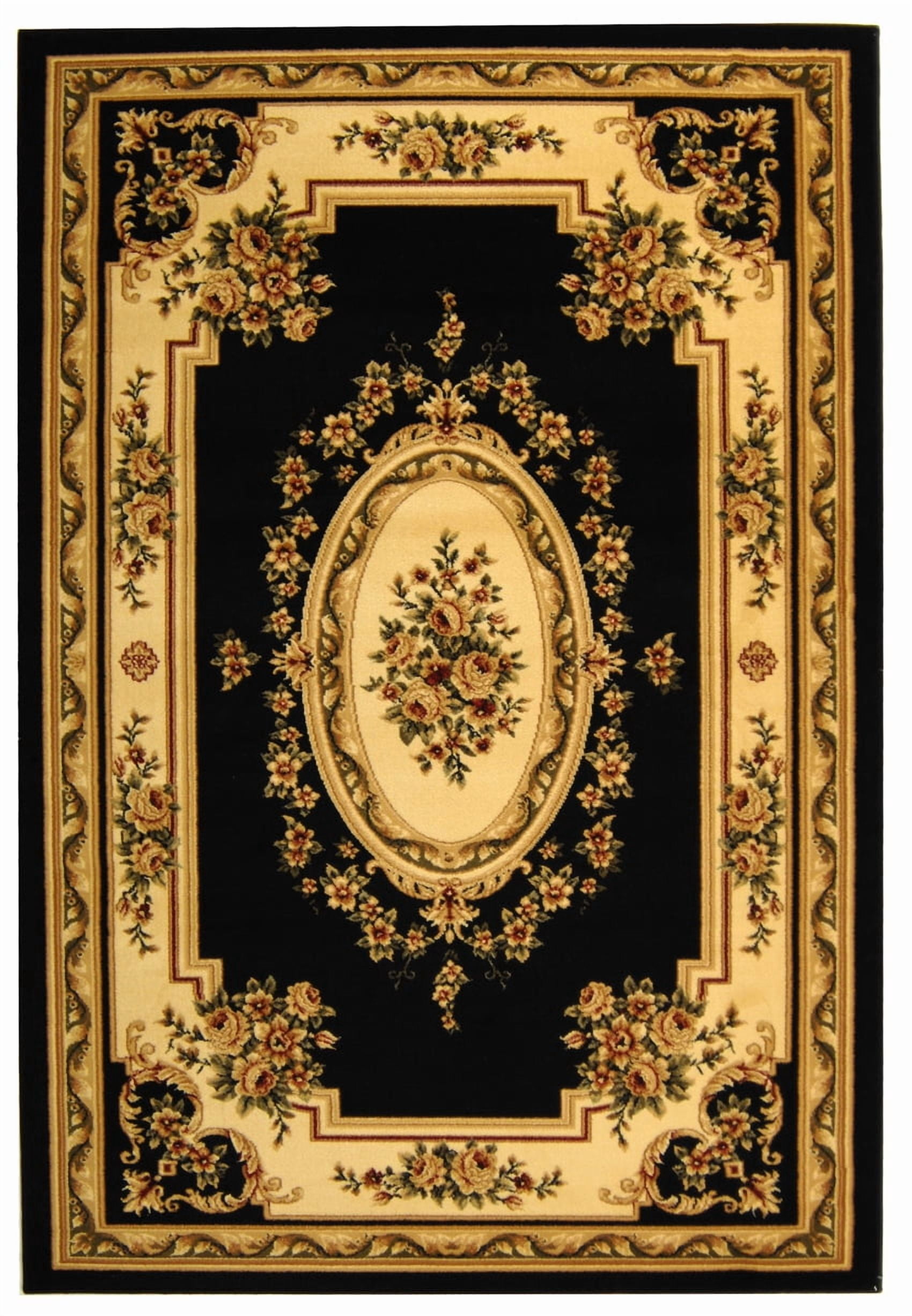 Safavieh Lyndhurst Katherine Floral Area Rug, Black/Ivory, 8' x 8' Square