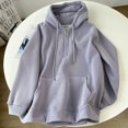 thumbnail image 1 of Sudadera con capucha holgada y cremallera de moda coreana para mujer, sudadera polar cálida de otoño e invierno 2023, jerséis de manga larga de gran tamaño para mujer, 1 of 6
