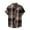 Brown, variant on NaWent Men's Graphic T-shirts Clearance Men's Lapel Check Printed Shirt Hawaiian Floral Shirt Khaki XXL Khaki XXL