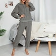 thumbnail image 5 of Aboser Fuzzy Fleece Sweatsuits for Women Set 2 Piece Hoodie Winter Warm Up Sweatshirt and Sweatpants Lounge Sets with Pocket, 5 of 8