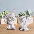 thumbnail image 4 of 2 estatuas de ángeles de querubines, resina hecha a mano, regalos de cumpleaños, adornos de Navidad, escultura para interior y exterior, Baoblaze Querubines Ángeles Estatuas, 4 of 8