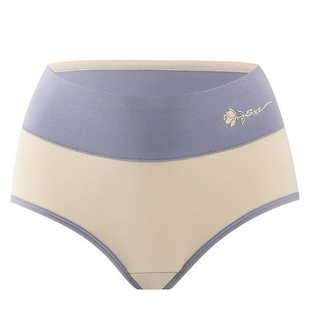 OJSFQUFP Nude Underwear for Women Khaki High Waist Women s Panties Belly Retraction Arm Lift Printed Letter Briefs Air Sensitive Underwear L2