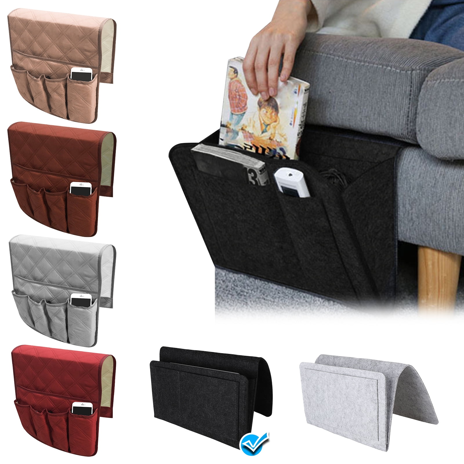 Sofa Couch Armrest Remote Control Organizer, NonSlip Arm Chair