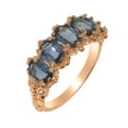 thumbnail image 1 of LBG British Made 14k Rose Gold Natural Sapphire Womens Eternity Ring - 33 size options - Size 5.5, 1 of 8