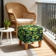 thumbnail image 4 of SCRAWLGOD St. Patrick's Day Four Leaf Clover Print Black Green Ottoman Cover Square Stretch Ottoman Slipcovers Soft Storage Foot Rest Cover with Elastic Bottom Footrest Stool Covers Protector, 4 of 7