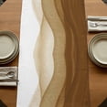 thumbnail image 5 of Table Runners 70 Inches Long Dress Scarves, Ombre Waves Farmhouse Coffee/Dining/Kitchen Table Decor, Holiday Table Runner, Abstract Art Gradient Brown Modern 13x70 Inch, 5 of 9