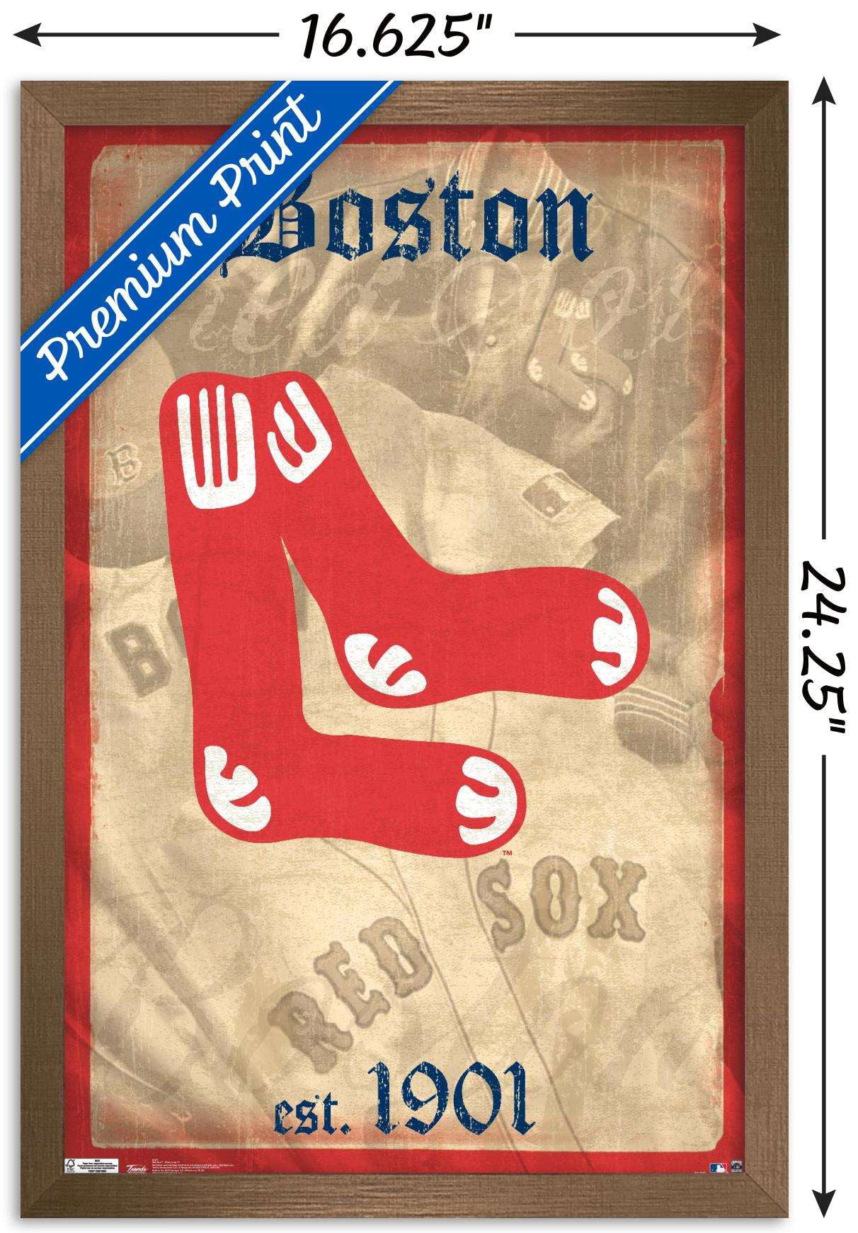 MLB Boston Red Sox - Retro Logo 14 Wall Poster, 14.725" x 22.375", Framed