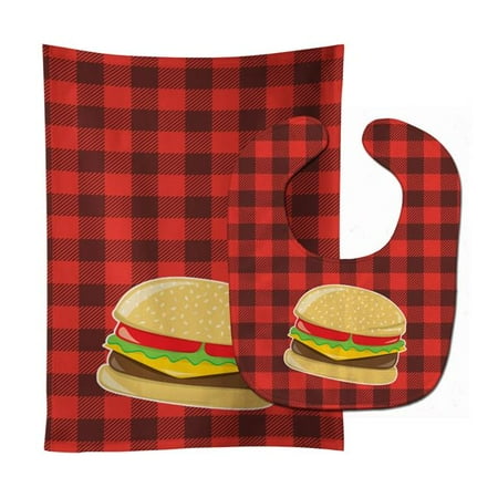 Backyard BBQ Hamburger Baby Bib & Burp Cloth