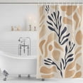 thumbnail image 3 of Xipuska Navy Blue Beige Abstract Shower Curtain - Water Repellent Fabric Shower Curtains Washable, Modern Vintage Geometric Decorative Polyester Cloth Bathroom Curtains Modern Bath Decor 36"x72", 3 of 6