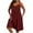 Wine, variant on Taqqpue Womens Plus Size Dresses Casual Loose Solid Color Spaghetti Strap Sleeveless Dress Cotton Linen V Neck Sundress Knee Length Beach Tunic Midi Dress