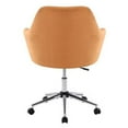 thumbnail image 2 of Home Office Chair, Modern Cotton Linen Executive Desk Chair, Accent Armchair with Wheels, Swivel Adjustable Task Chair with Soft Seat for Bedroom, Living Room, Orange, 2 of 8