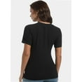 thumbnail image 4 of Women's Crew Neck Ribbed Fitted Shirt Basic Short Sleeves Summer T Shirt Tops, 4 of 7