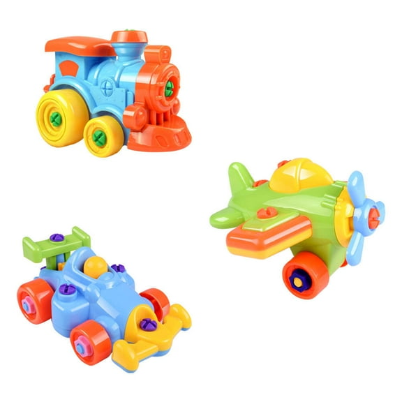 Raindrops  3 Pcs Disassembly and Engineering Vehicle Toys for Boys Mini Child