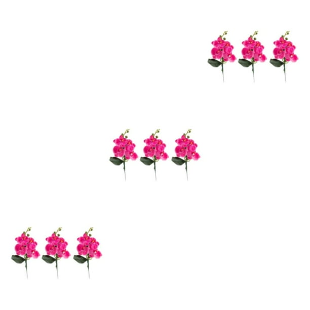 Orquídeas artificiales Inteprter Phalaenopsis de bajo carbono quad rosa roja