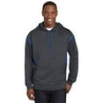 thumbnail image 1 of Sport-Tek F246 Sweat à Capuche en Polaire Tech Colorblock, Graphite Heather & True Royal Blue - Medium, 1 of 4