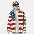 thumbnail image 3 of Sun Protection Shirts for Men/Women - Vintage American Flag Long Sleeve Sun Hoodie Jacket for Fishing Running Hiking, 3 of 6
