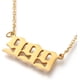 thumbnail image 2 of 1 collar con colgante de número de ángel de acero de titanio y cadena tipo cable, adorno dorado con número 9., 2 of 3