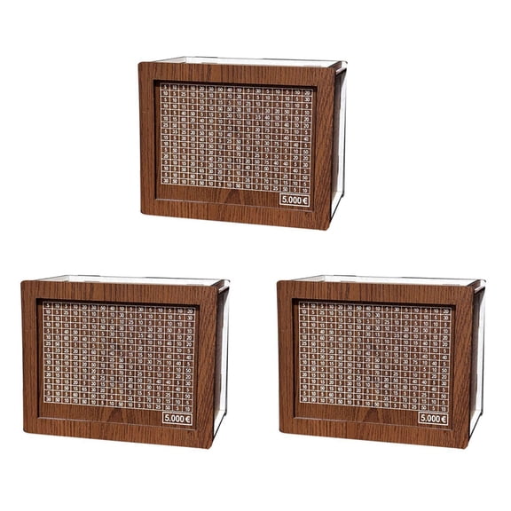 3X Retro Money Box Japanese Piggy Bank with Counter Coin Boxes Wooden Children Piggy Bank Budget,5000