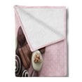 thumbnail image 2 of Chocolate Soft Flannel Fleece Blanket, Chocolate Candies Heart Shape Composition on Pink Backdrop for St Valentines Day, Cozy Plush for Indoor and Outdoor Use, 50" x 70", Multicolor, by Ambesonne, 2 of 5