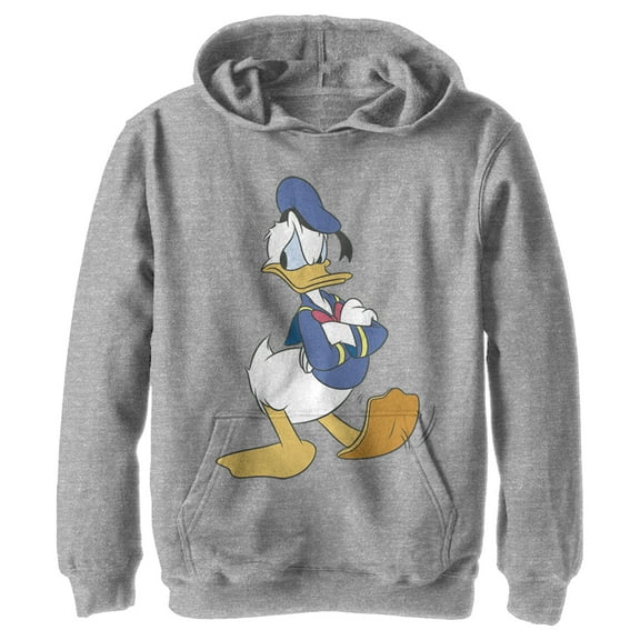 Boy's Mickey & Friends Donald Duck Impatient  Pull Over Hoodie Athletic Heather X Large
