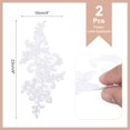 thumbnail image 2 of Uxcell 2 Pcs Apliques de Encaje de Flores 3D Parche de Encaje Bordado Adición de Embellecimientos para Vestido de Novia Ropa Accesorios de Manualidades Decoración de Encaje, Blanco Brillante (23cm), 2 of 7