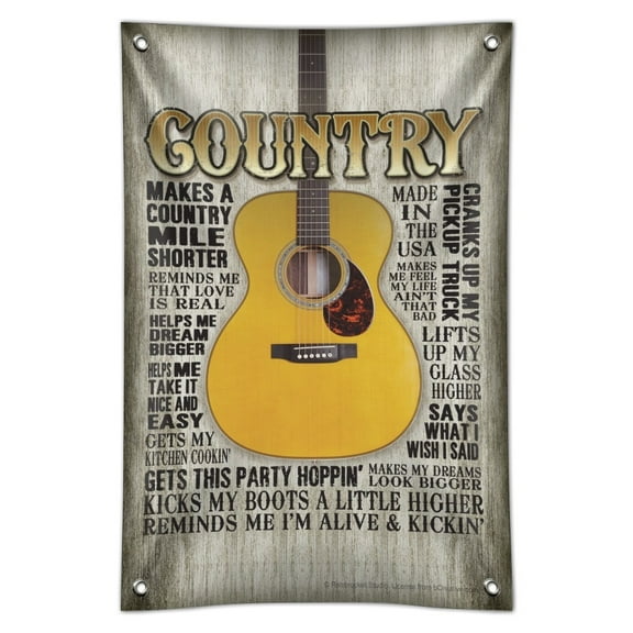 Guitar Country Music Home Business Office Sign