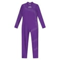 thumbnail image 5 of Doomiva Kids Girls Long Sleeve Full Body Gymnastic Leotard Ballet Dance Bodysuit Unitard Skating Jumpsuit Purple 6, 5 of 7