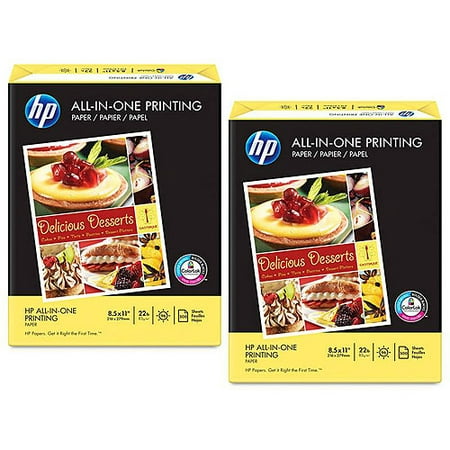 (2 Pack) HP Paper, All-in-One Printing Paper, 22 lb, Letter, 96 Bright, 500 Ct (Best A4 Paper For Printing)