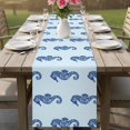 thumbnail image 4 of Navy Blue Seahorse Table Runner 72 Inches, Summer Ocean Nautical Coastal Textured Bed Runner Dresser Scarves Tabletop for Indoor Outdoor Parties/Ceremony/Banquet, 18" x 72", 4 of 9