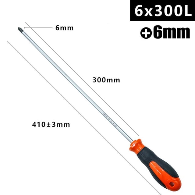 BTOER 12 Inch Long Handle Magnetic Screw Driver Slotted Cross Batch Head Multifunctional Anti-Slip Hand Screwdriver Bits Tools
