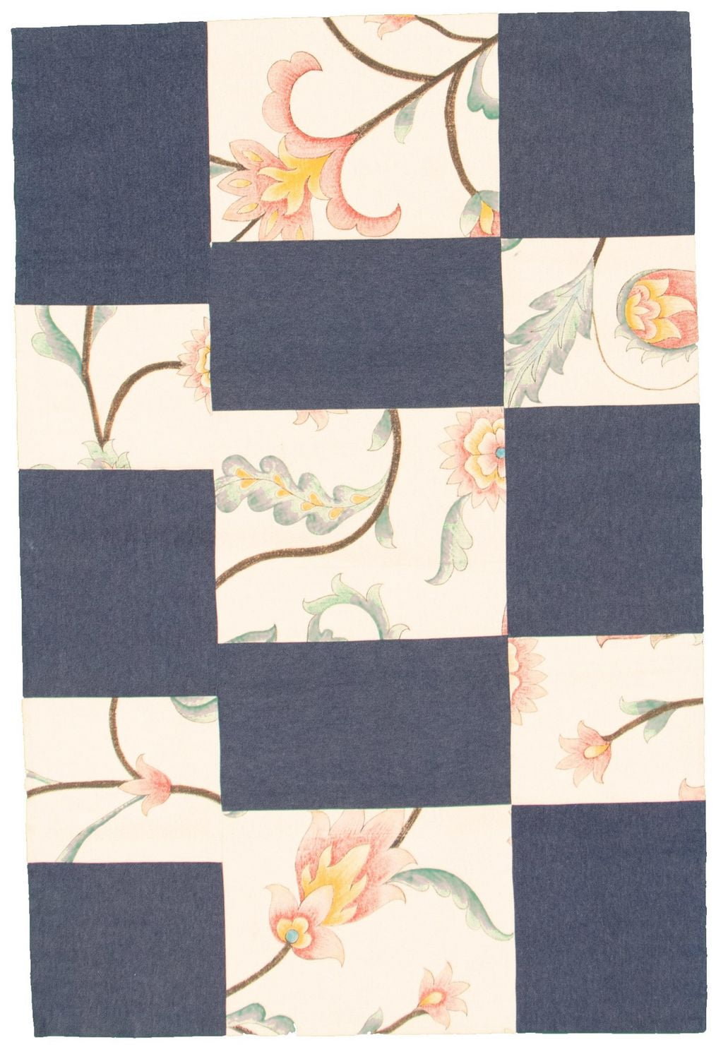 ECARPETGALLERY 3'8" x 5'7" Transitional Collage Handmade Area Rug for Living Room