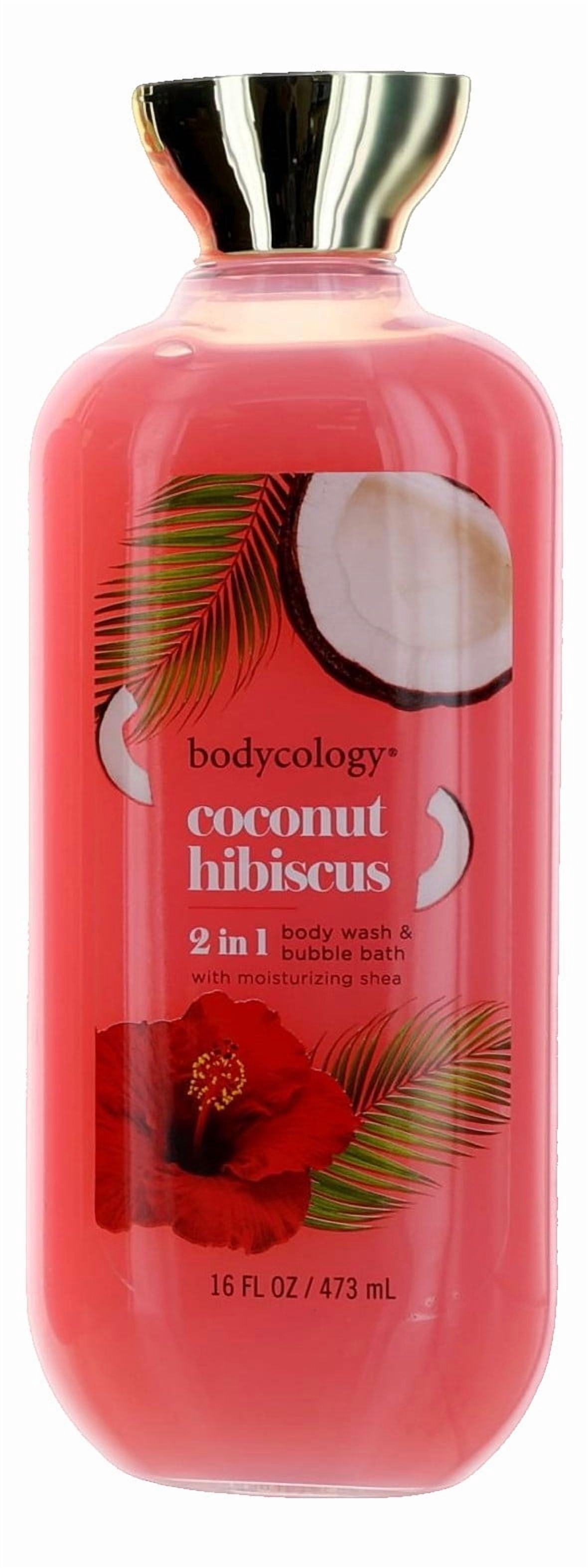 Coconut Hibiscus by Bodycology, 16 oz 2 in 1 Body Wash & Bubble Bath for Women, 3 Pack