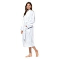 thumbnail image 3 of Turquaz Linen 100% Turkish Cotton White Terry / Velour Kimono Bathrobe (SM), 3 of 5