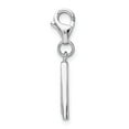 thumbnail image 2 of 925 Sterling Silver Rhodium-plated With Lobster Clasp Letter A Initial CZ Charm Pendant; for Adults and Teens; for Women and Men, 2 of 3