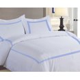 thumbnail image 2 of MISR LINEN 400 Thread Count Egyptian Cotton Full/Queen Size 3-Piece DuvetCover Set with 3 Line Embriodery Zipper Closer & Corner Ties (1 Duvet Cover & 2 Pillow Sham), Medium Blue Solid, 2 of 4