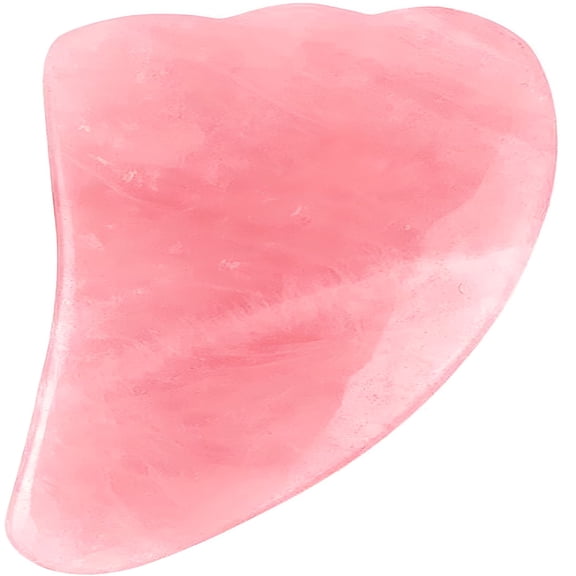 RAGUPEL Gua Sha Scraping Massage Tool-Natural Rose Quartz-for Face and Body-Wing Shape-Trigger Point,Anti Aging,Facial Slimming,Acupuncture-Felt Bag Included