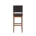 thumbnail image 4 of Linon Milano 30.5" Solid Wood & Faux Leather Bar Stool in Dark Brown, 4 of 14