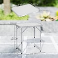 thumbnail image 2 of CoSoTower Folding Adjustable Patio Picnic Table Portable Camping Dining Lunch Table Aluminum Frame Silver, 2 of 7