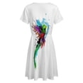 thumbnail image 5 of WaterColor Quetzal from Guatemala Dress Summer Street Style Dresses Female Short Sleeve Printed Sundress, 5 of 7
