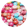 thumbnail image 3 of 100/200/300/500 piezas de cuentas redondas de acrílico con forma de corazón de amor multicolor para hacer joyas, accesorios de pulsera hechos a mano de 4 x 7 mm, 3 of 5
