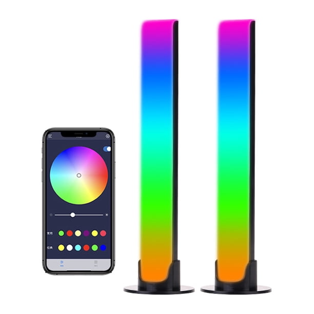 Lámpara Music Rhythm Light Portable Music Sync Luces LED para decoración (A- APP Black 2PCS) JShteea Para estrenar