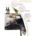 thumbnail image 2 of Marble Black Table Cloth, Abstract Gold White Brick Stone Motif Waterproof Tablecloth for Square Tables, Reusable Washable Fabric Table Cover for Restaurant Kitchen Dining Tables 54"x54", 2 of 6