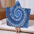 thumbnail image 5 of Colorful Tie Dye Pattern Hooded Bath Towel，50"x30" for Ages 3 To 12 Kids, Quick Dry Lightweight Soft Microfiber Hood Beach Towel Cover Up for Kids, 5 of 7